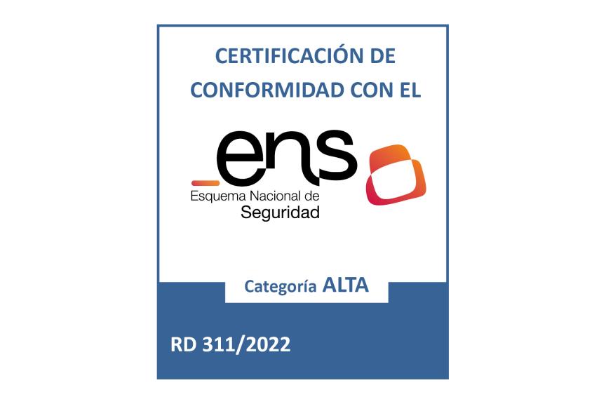 Distintivo ens certificacion ALTA RD311-2022 Distintivo ens certificacion ALTA RD311-2022